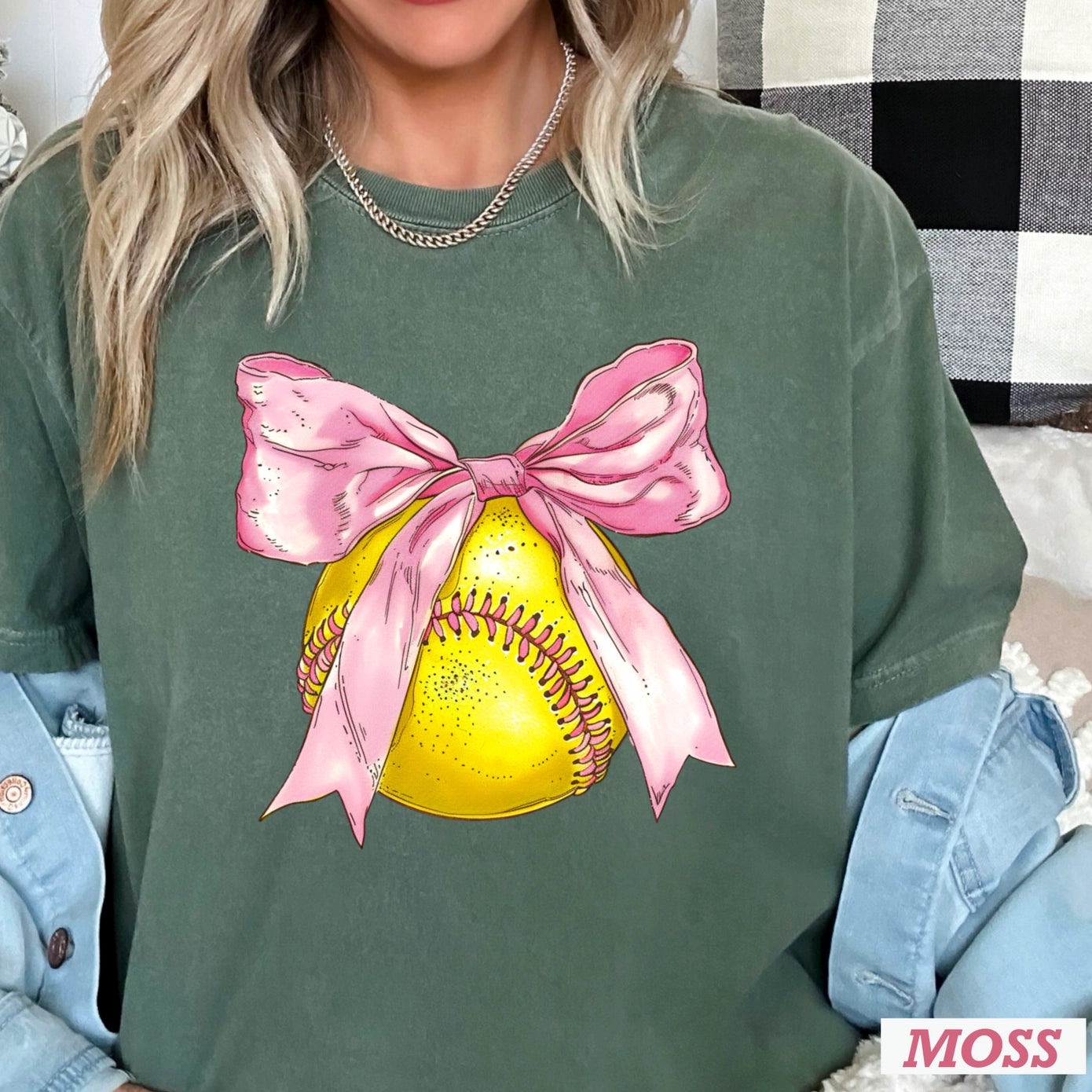 Softball with Bow Tee