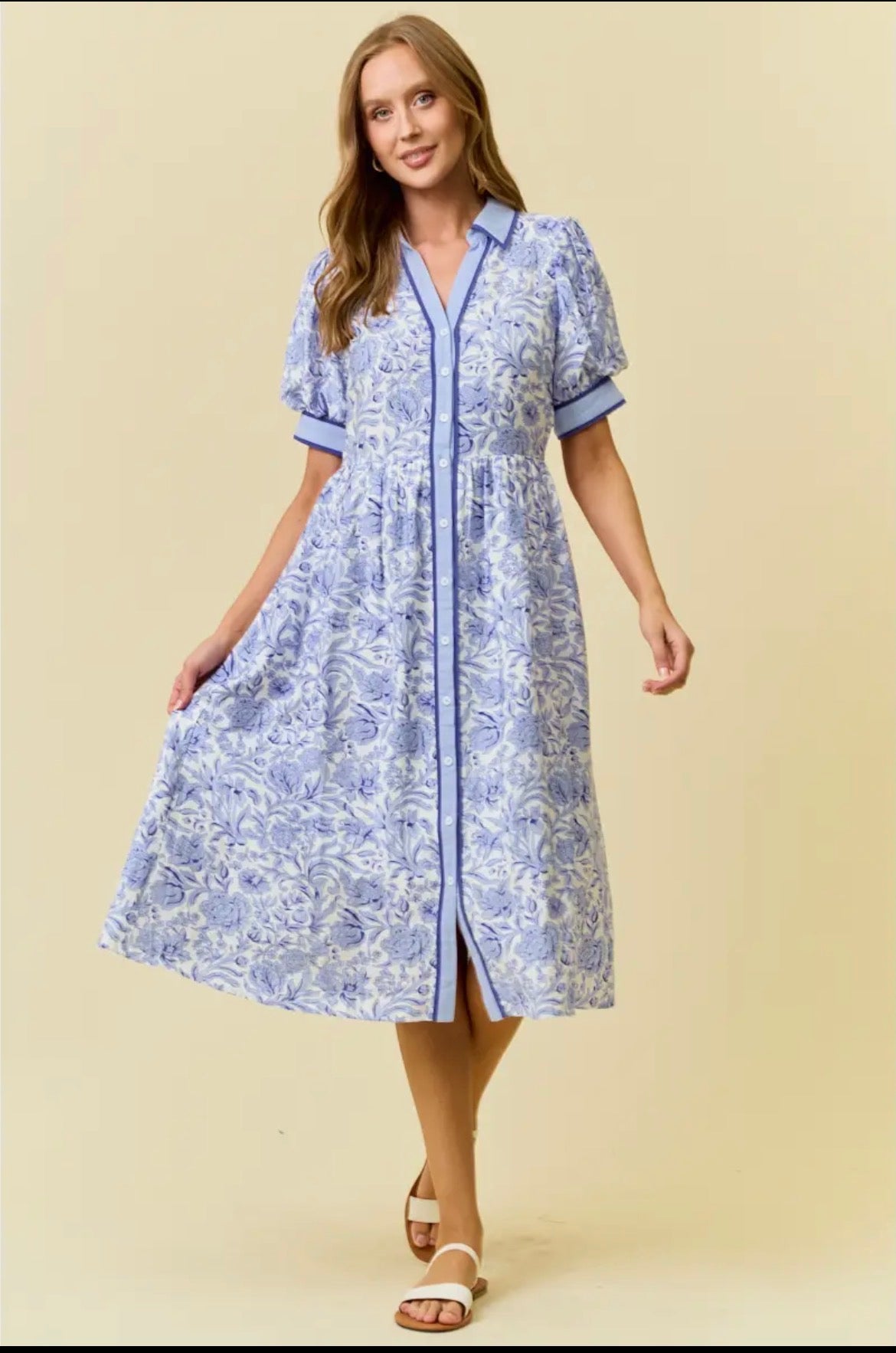 Blue Floral Midi