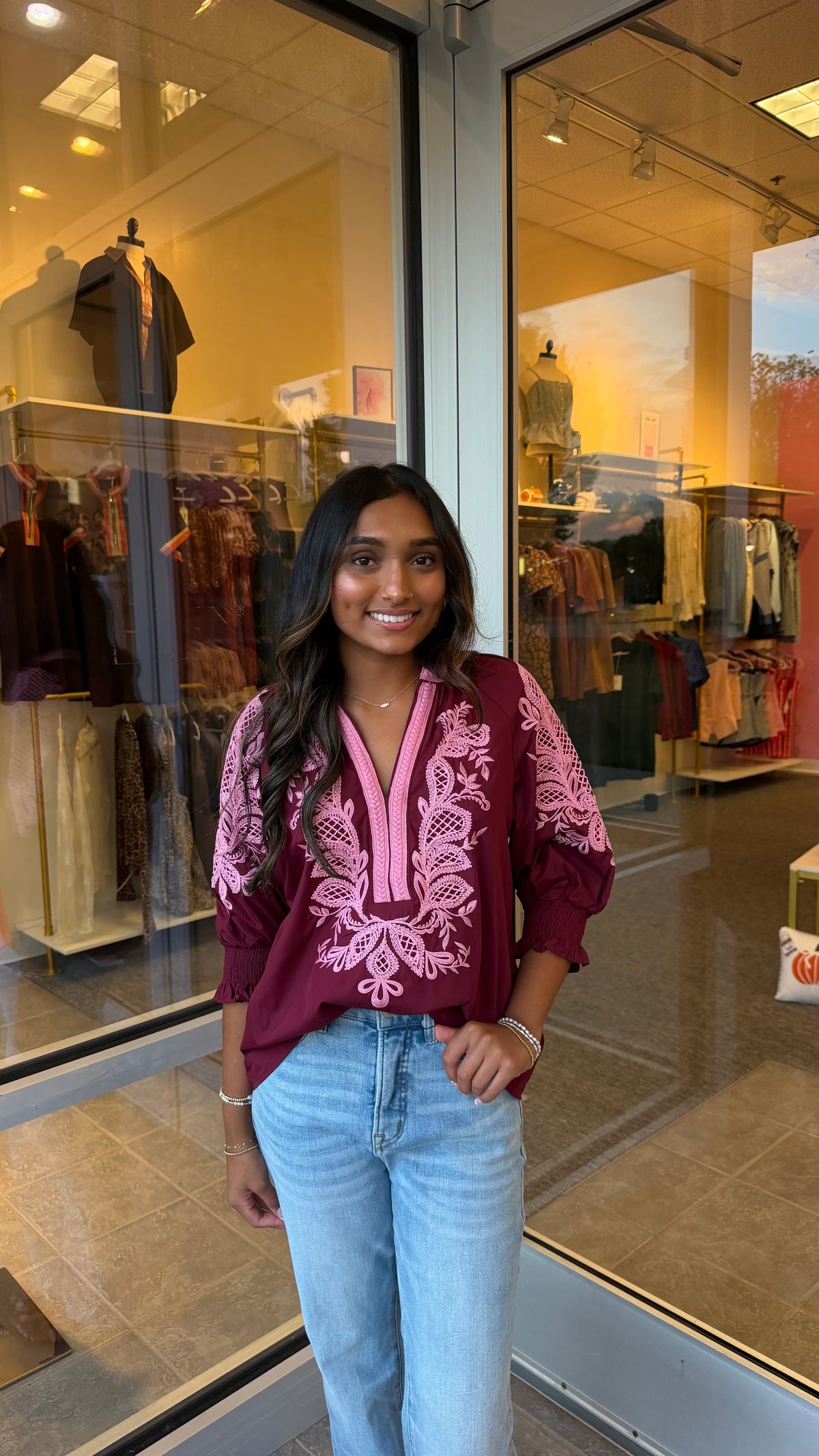 Burgundy Pink Top