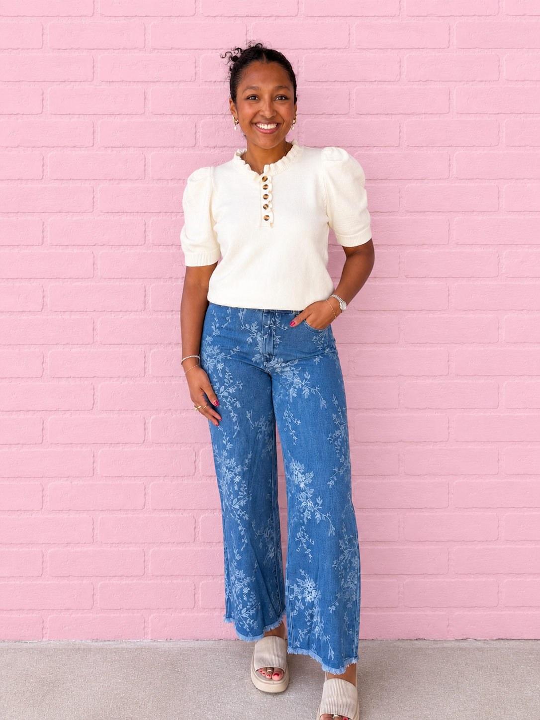 Vintage Vine Print Jeans
