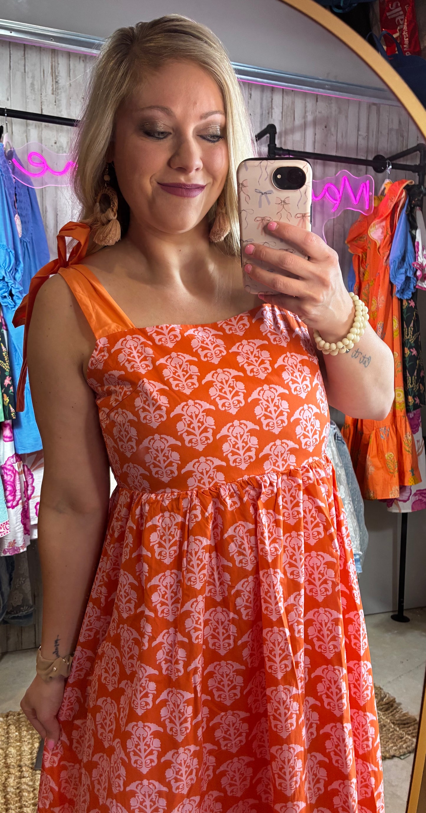 Orange & Pink Maxi with Bows