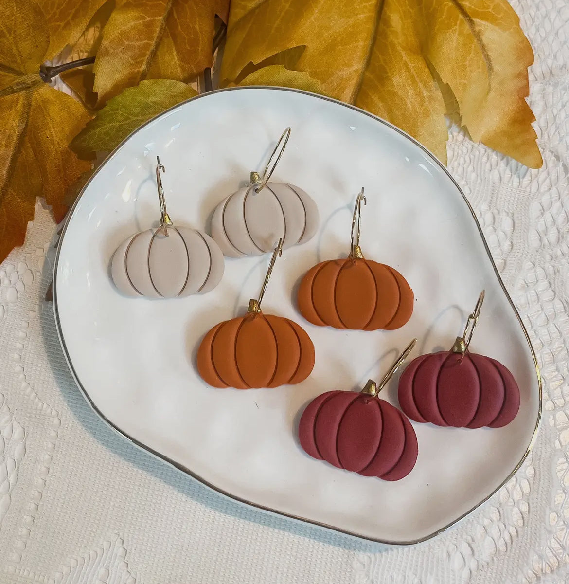 Dark Maroon Hoop Earrings