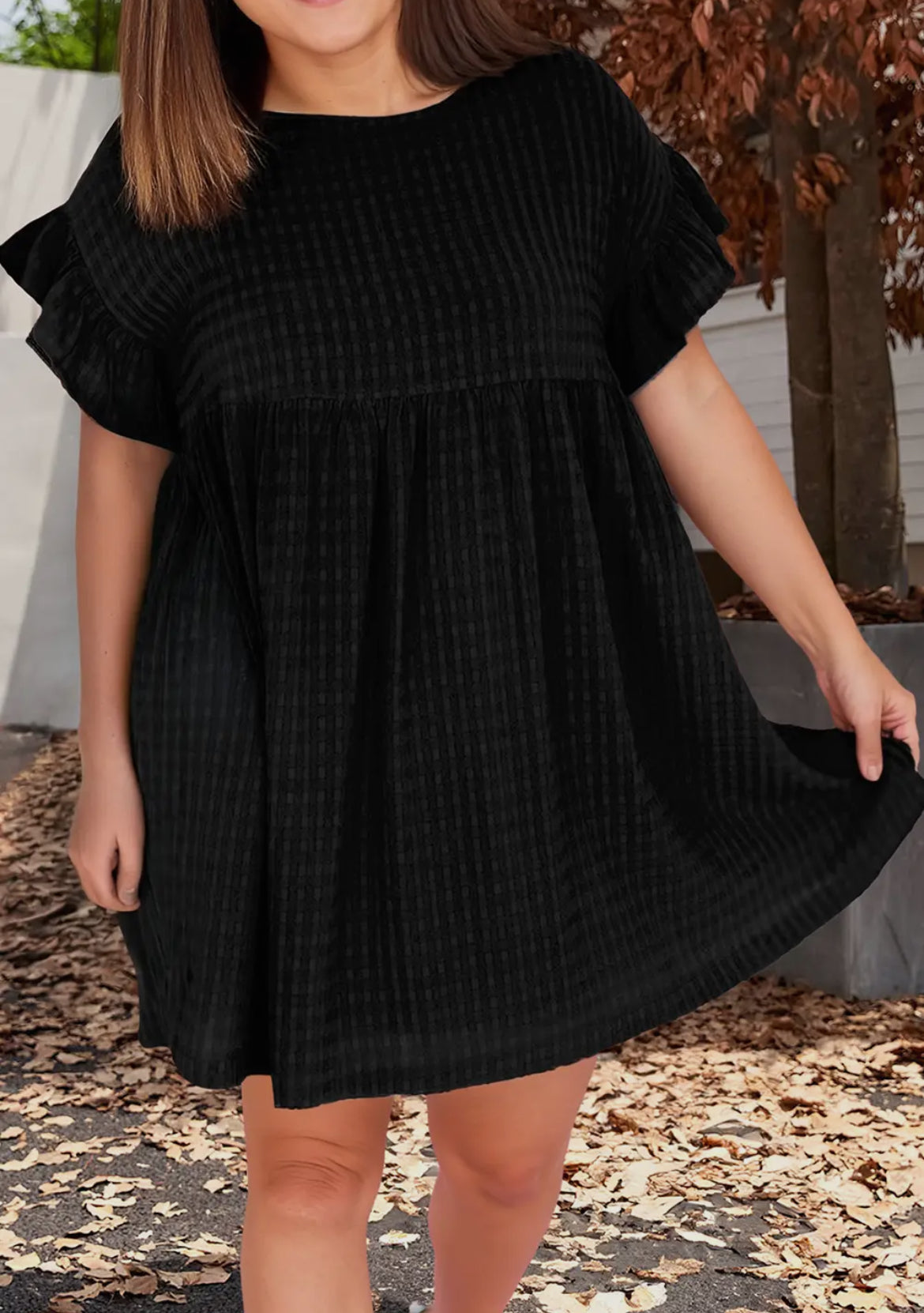 PLUS Black Ruffle Dress