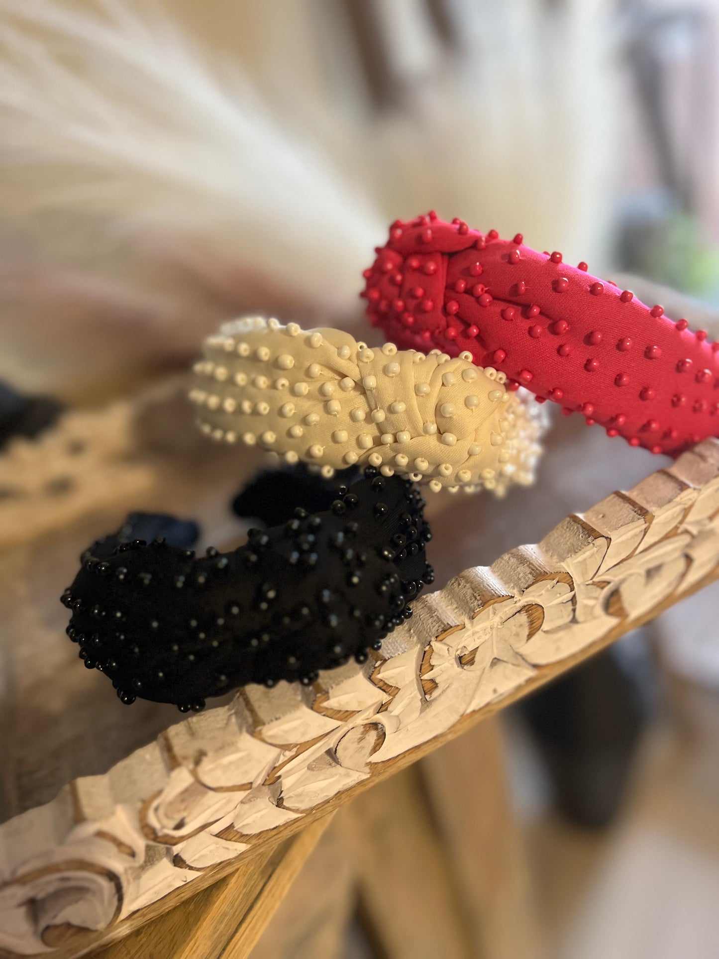 Black Pearl Beaded Headband