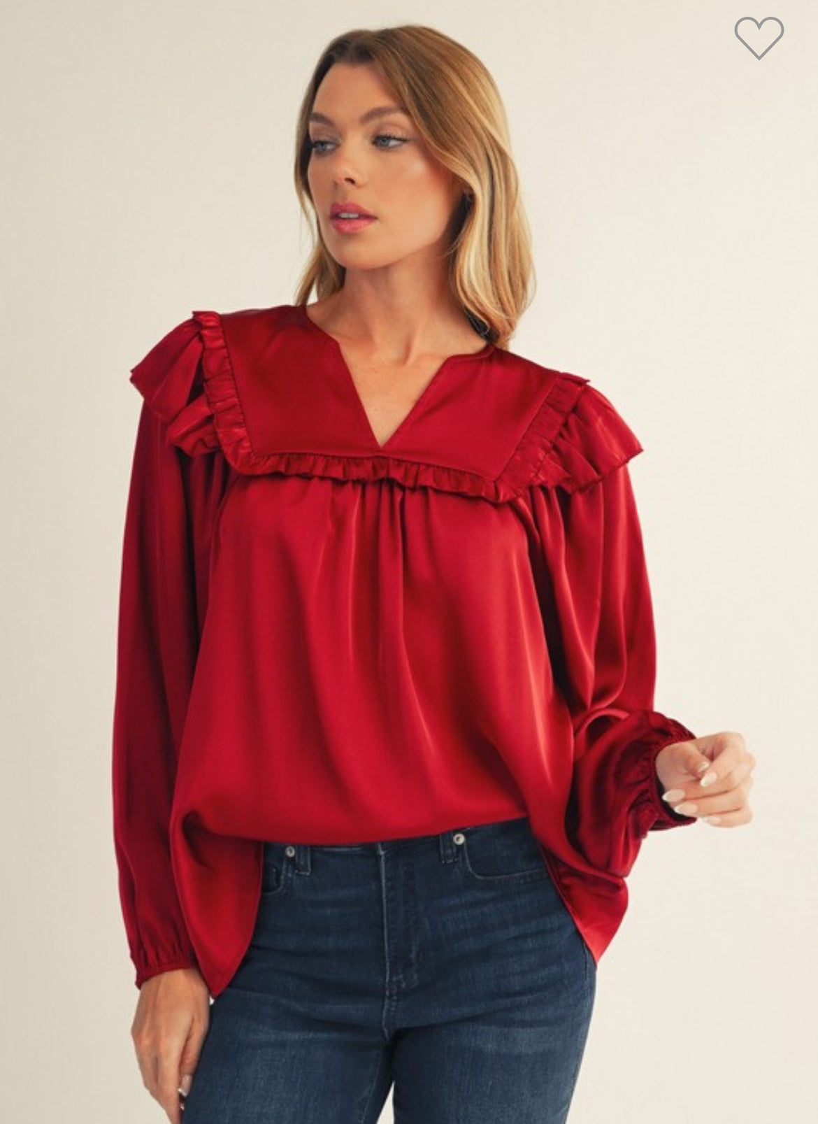 Ruffle Detail Satin Top