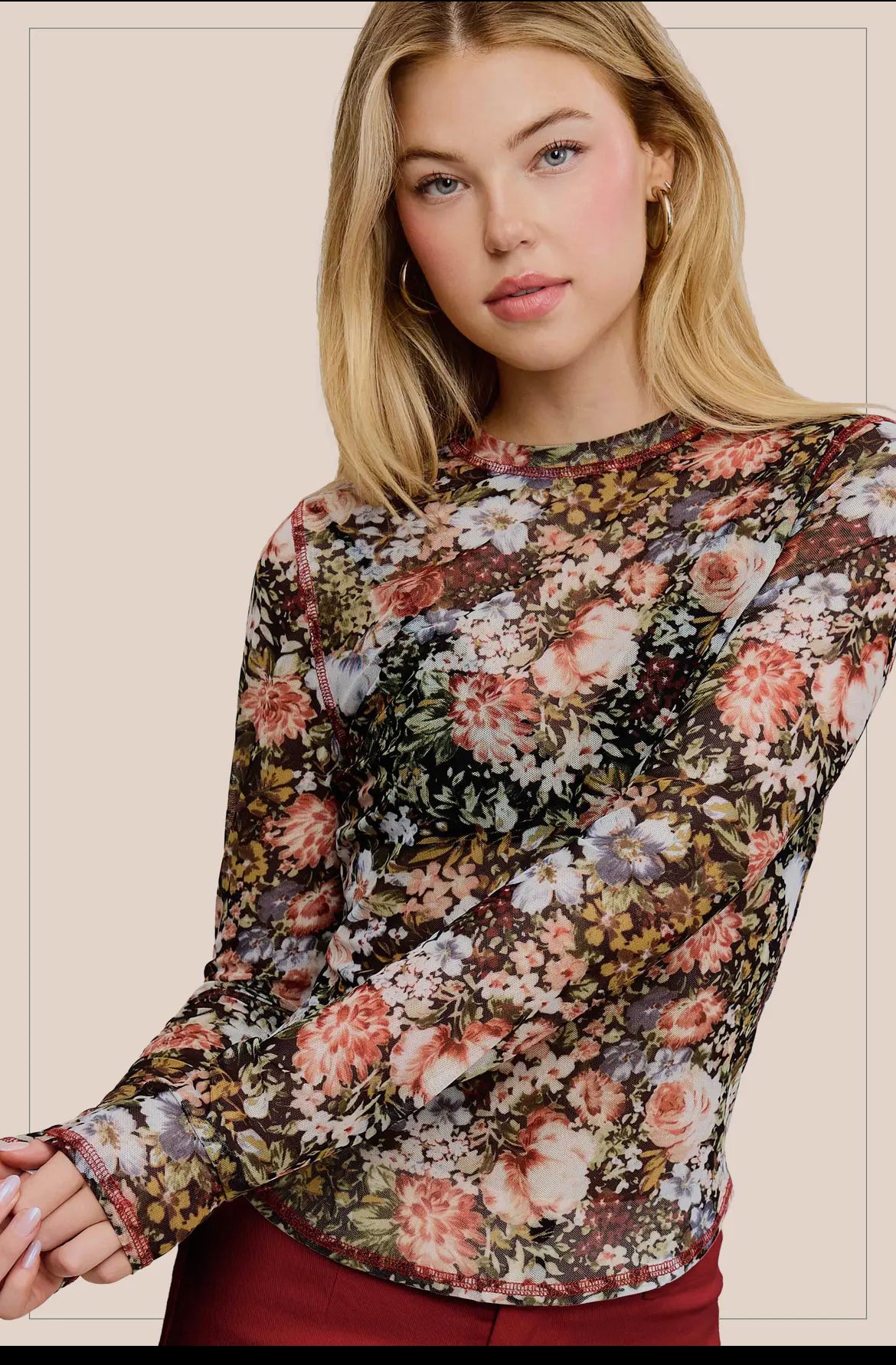 Sheer Floral Top