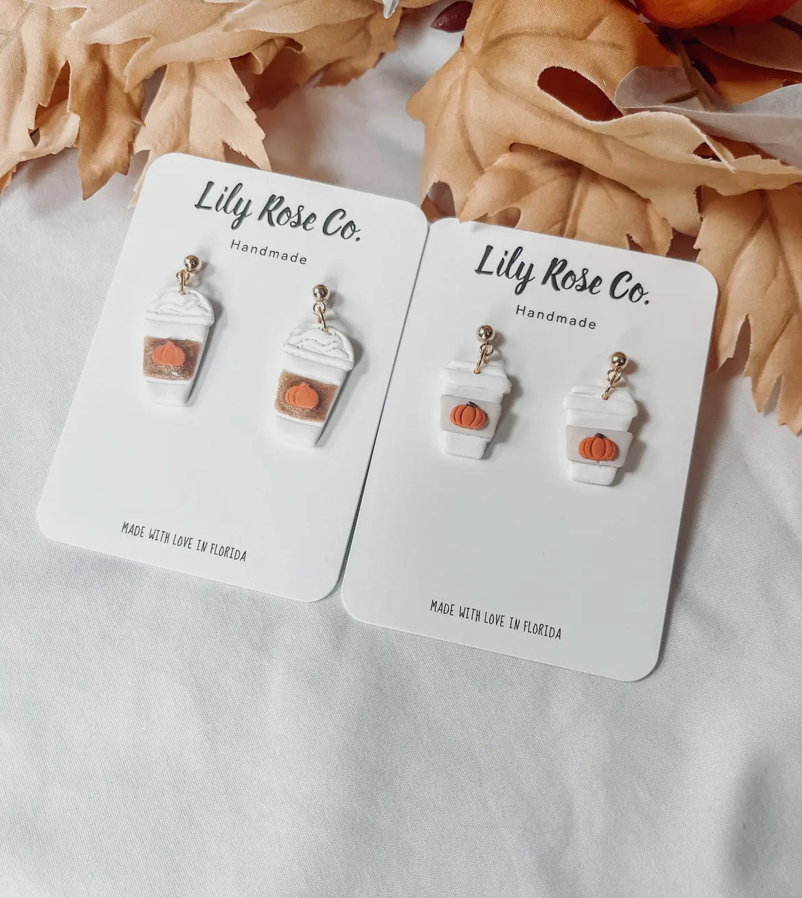 Hot Coffee Pumpkin Dangle Earrings