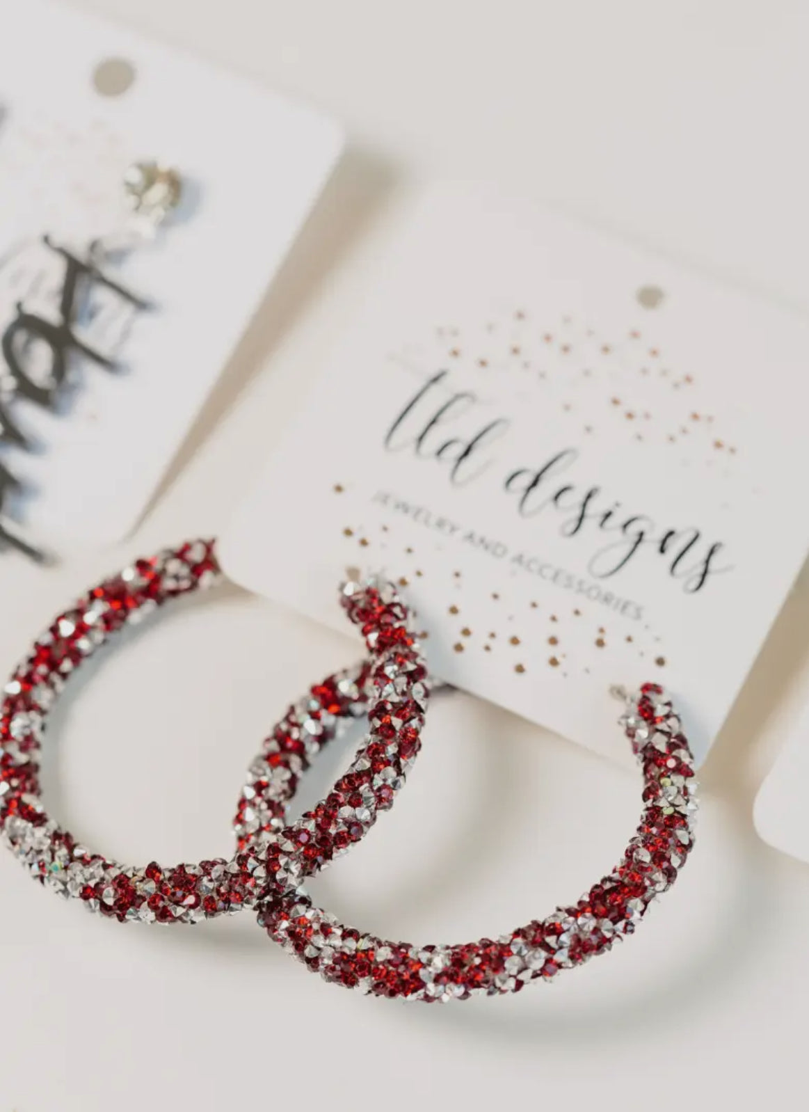 Burgundy Glitter Hoops