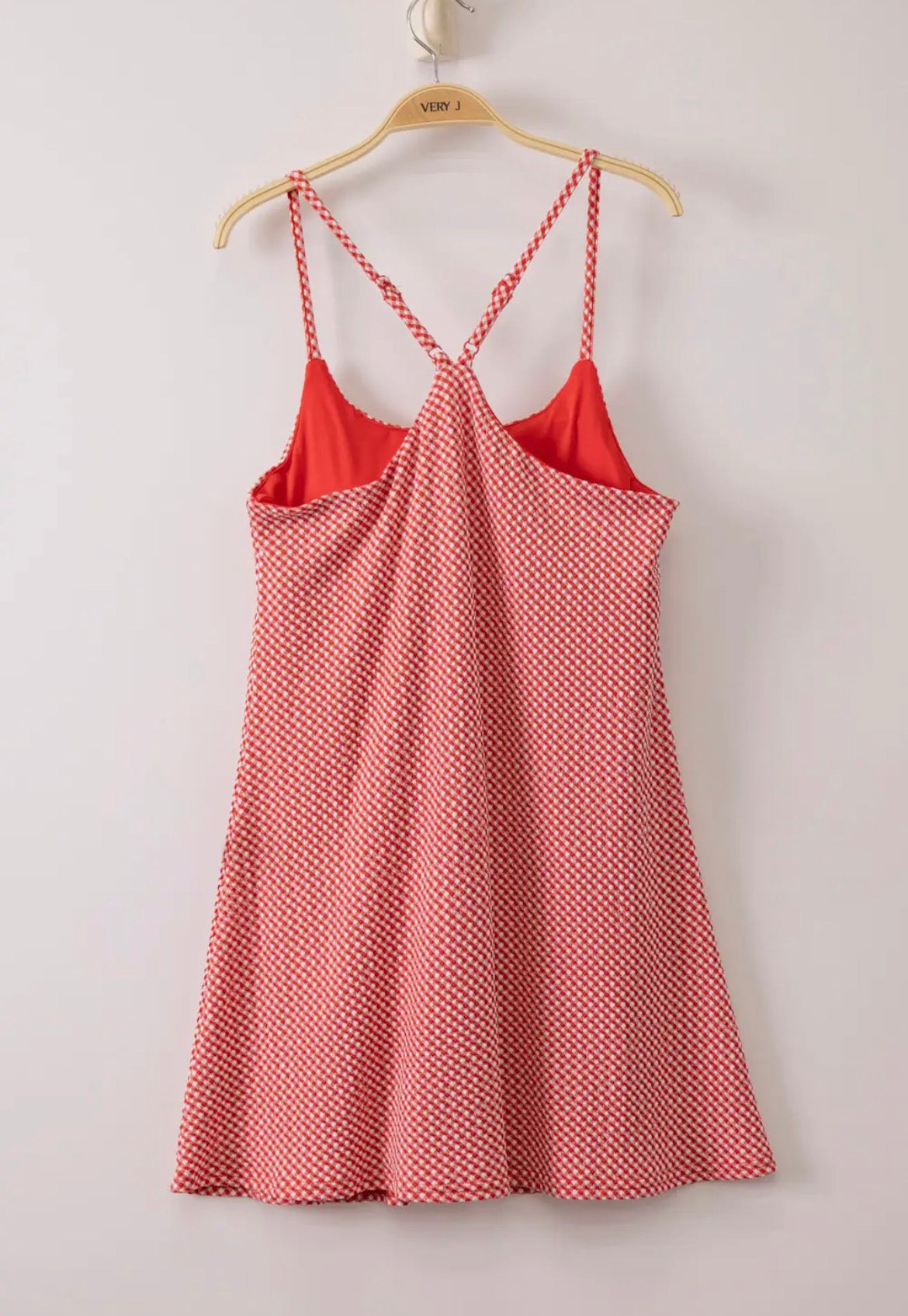 Checkered Tennis Dress- Red