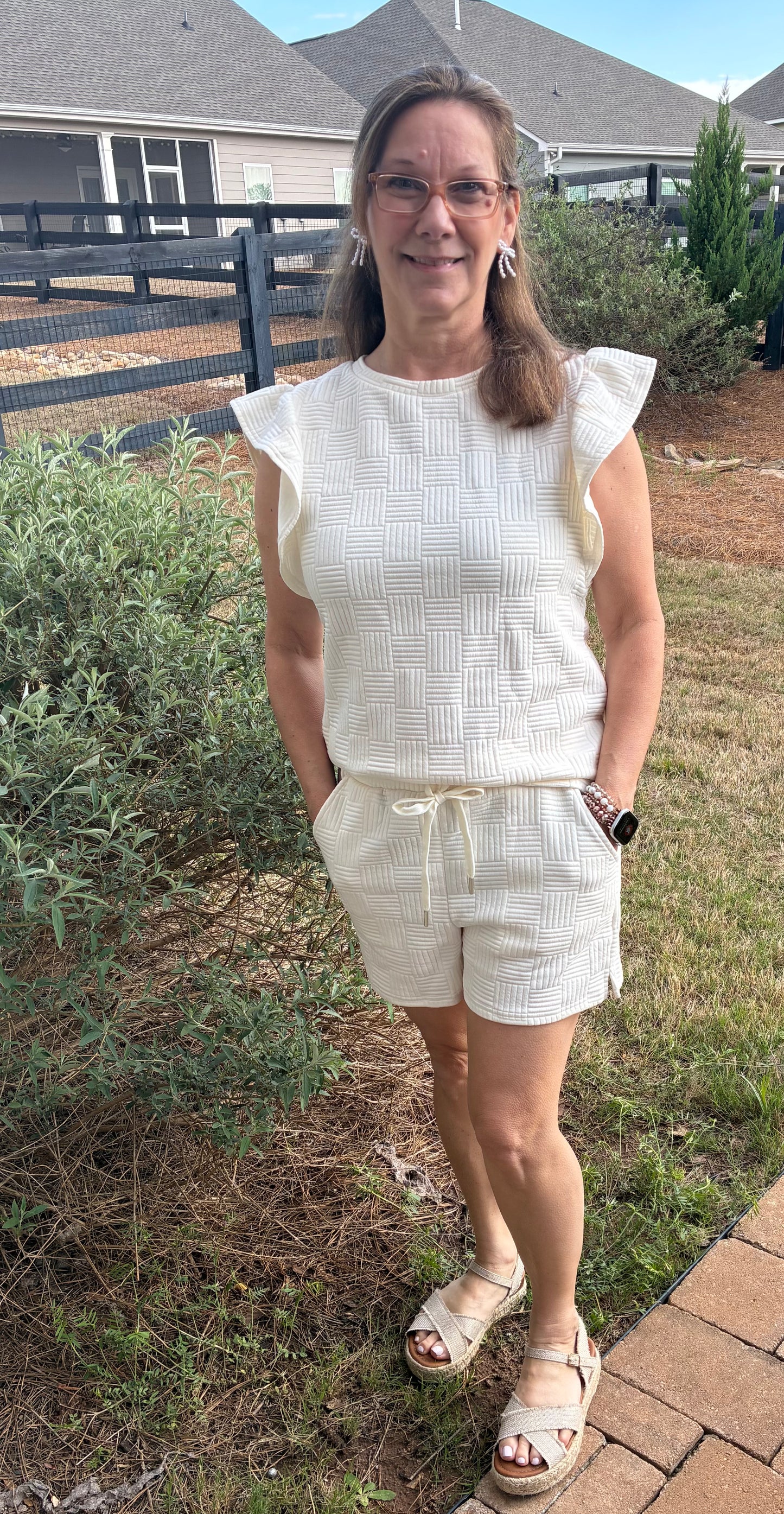 Cream Ruffled Set