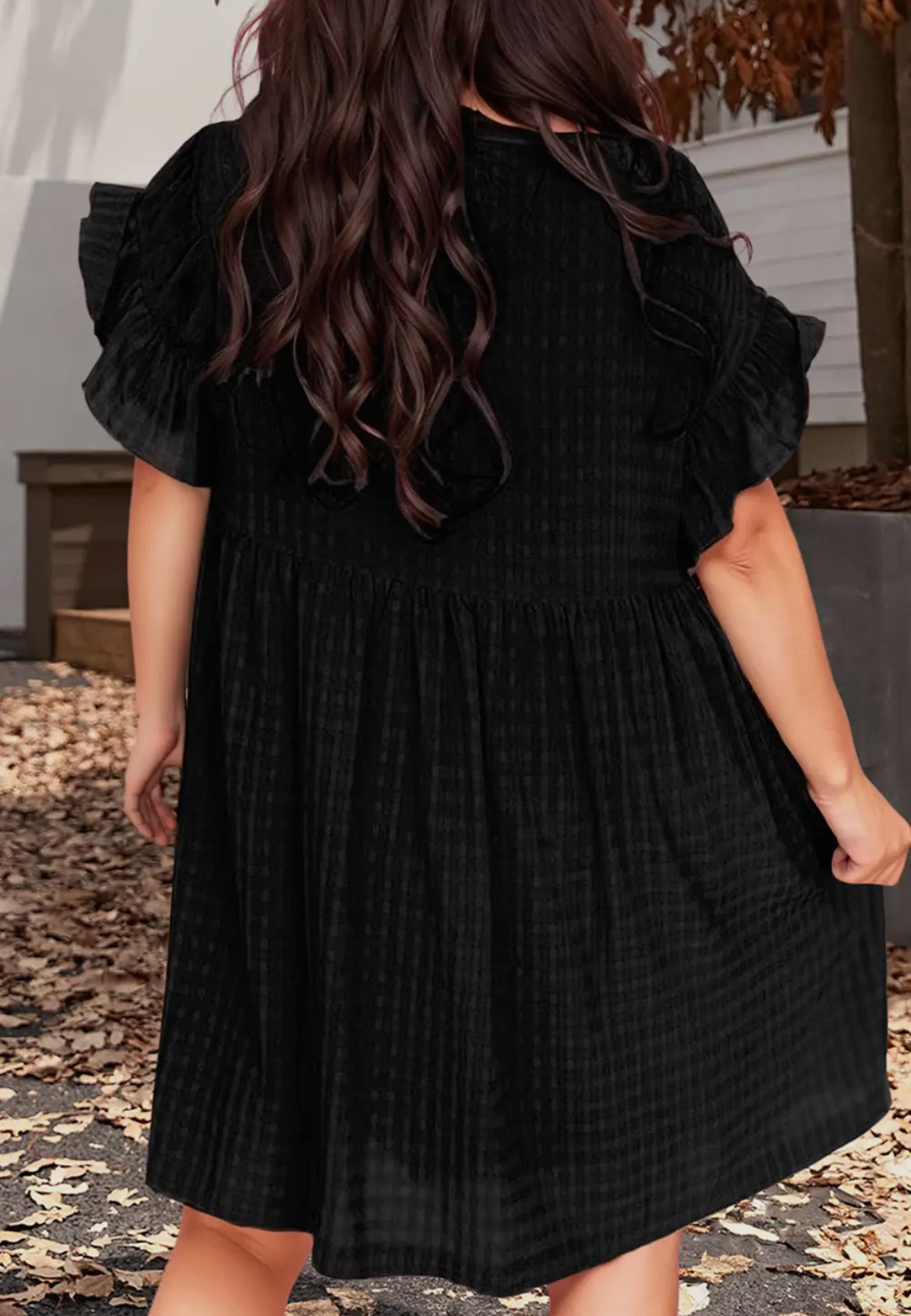PLUS Black Ruffle Dress