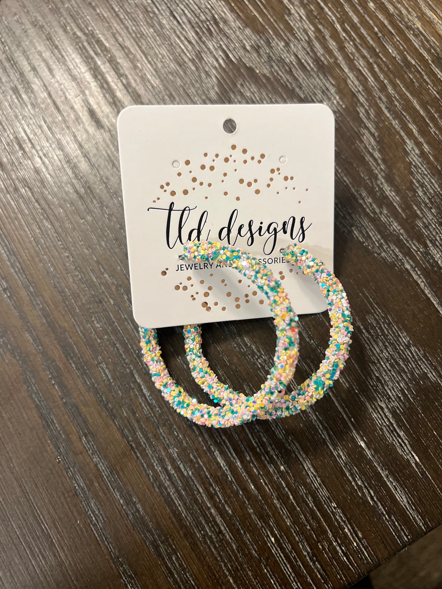 Champagne Glitter Hoops