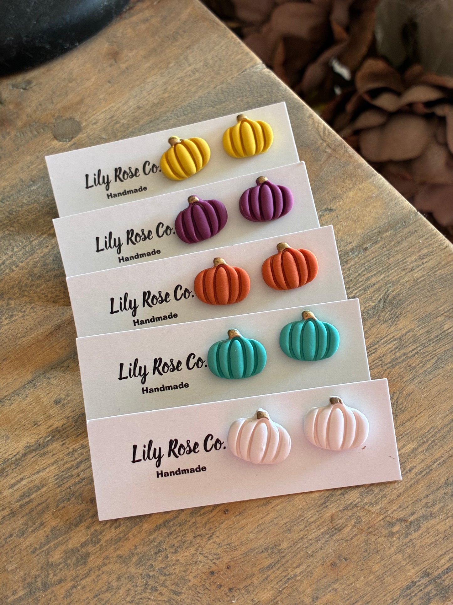Off White Pumpkin Studs