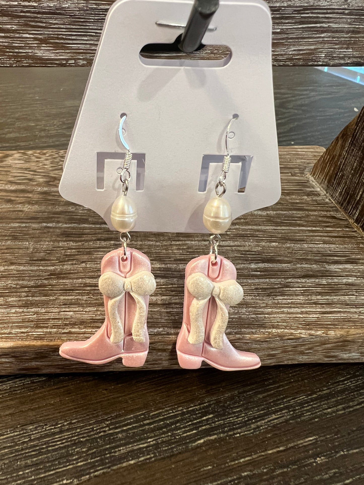 Pink & White Shimmer Boots