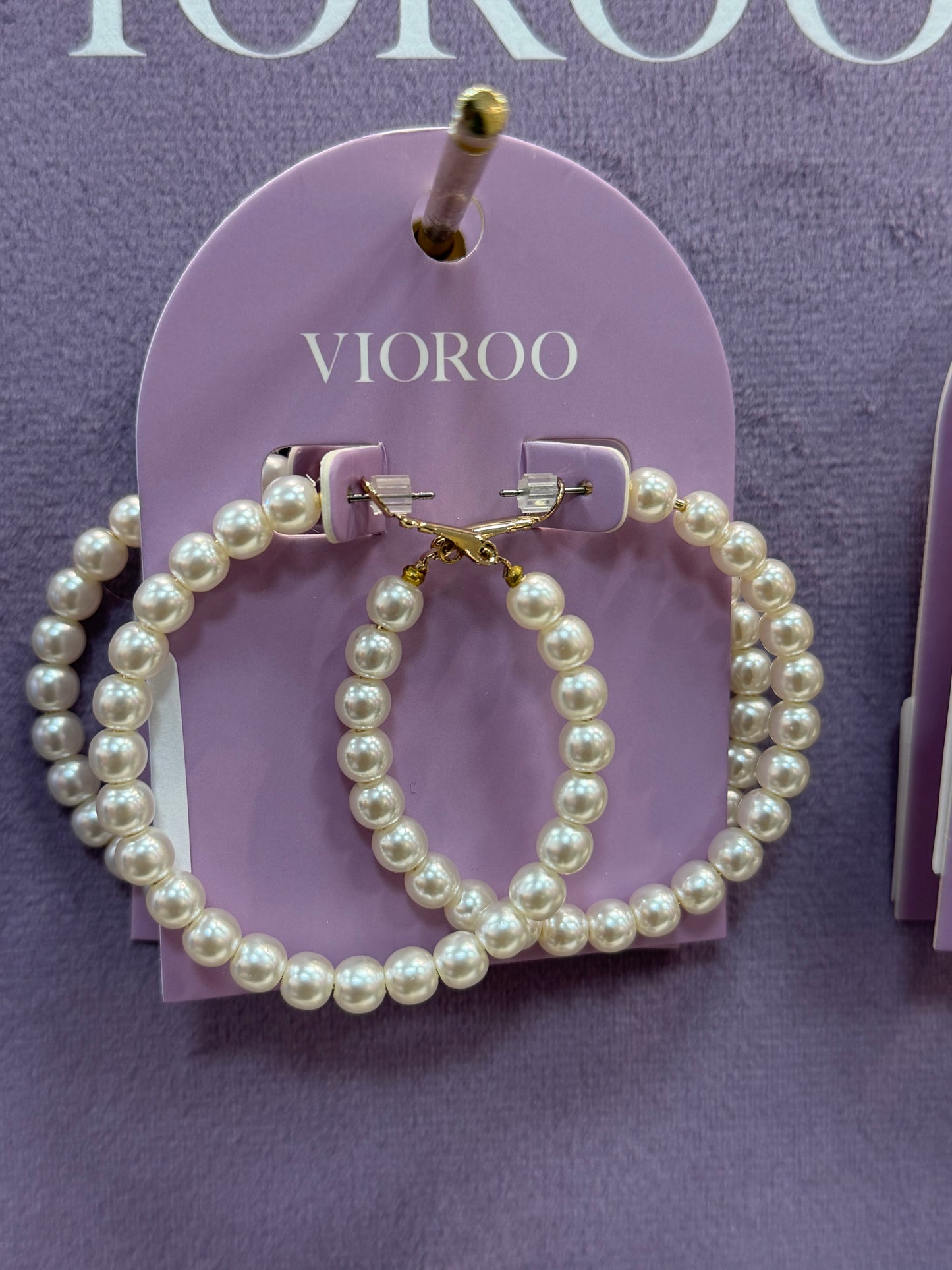 Pearl beaded hoops
