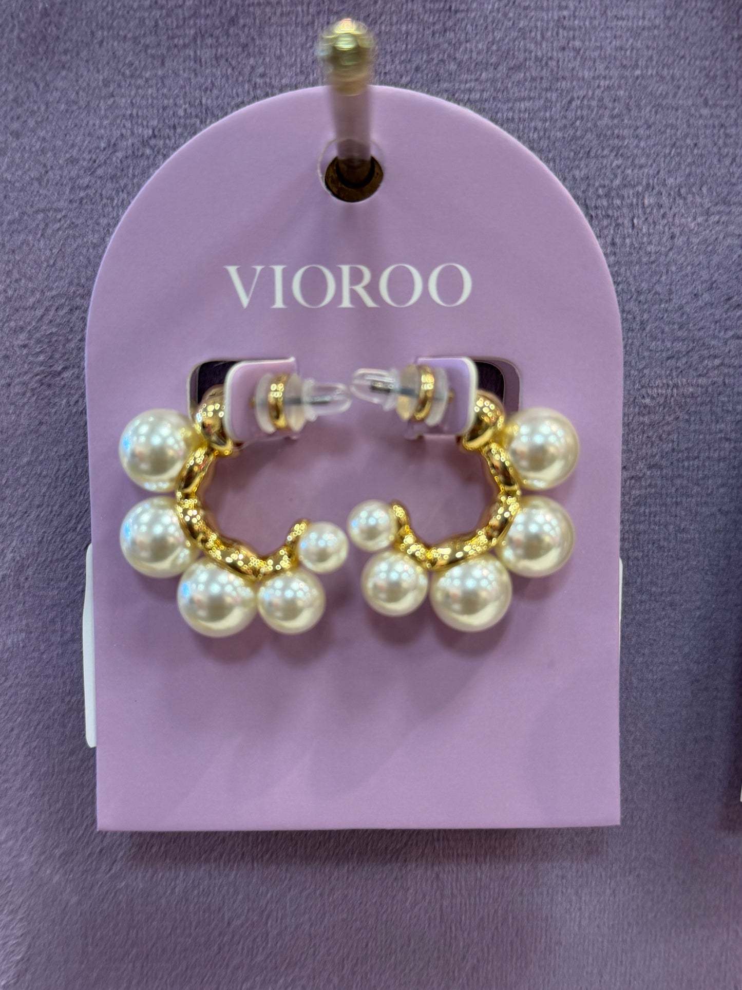 multi pearl hoop earrings