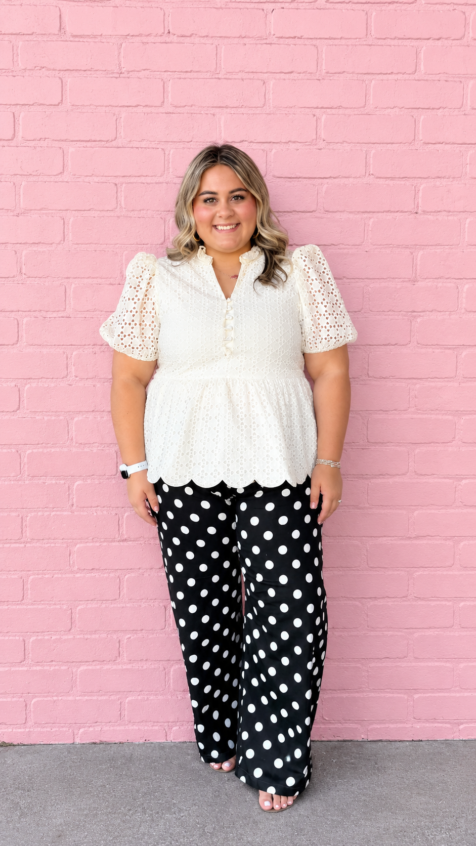 Plus polka dot pants