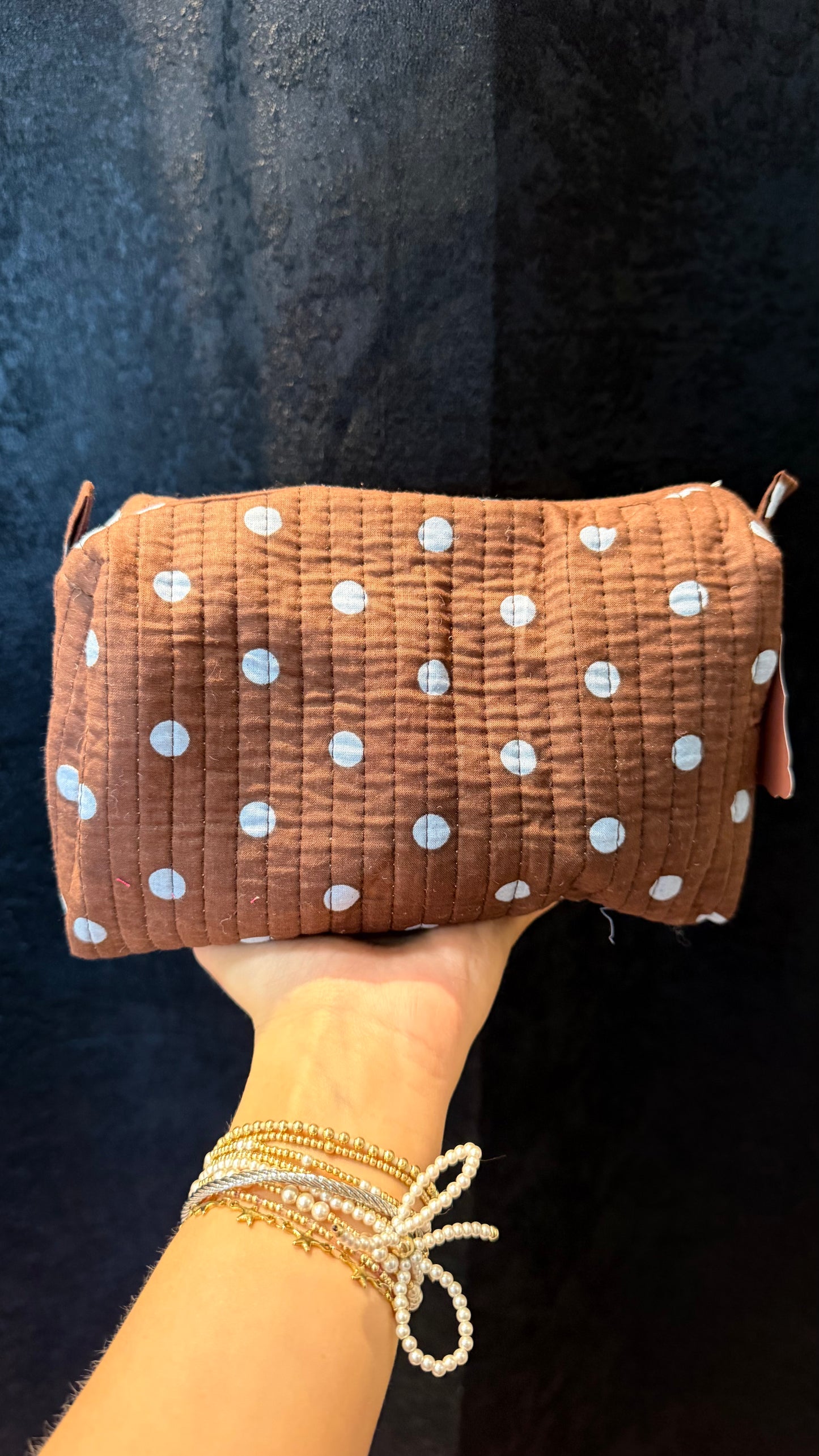 Medium chocolate chip toiletry bag
