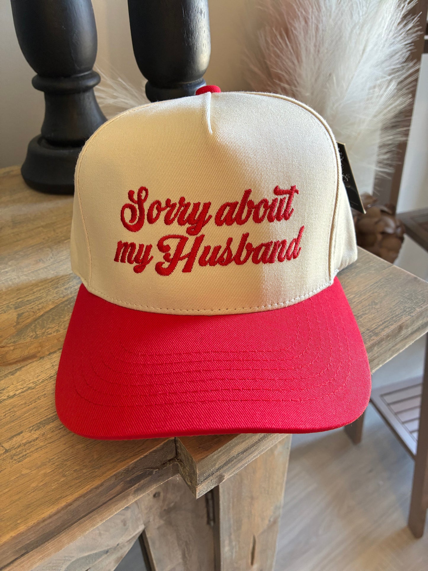 “Sorry about my husband”- red