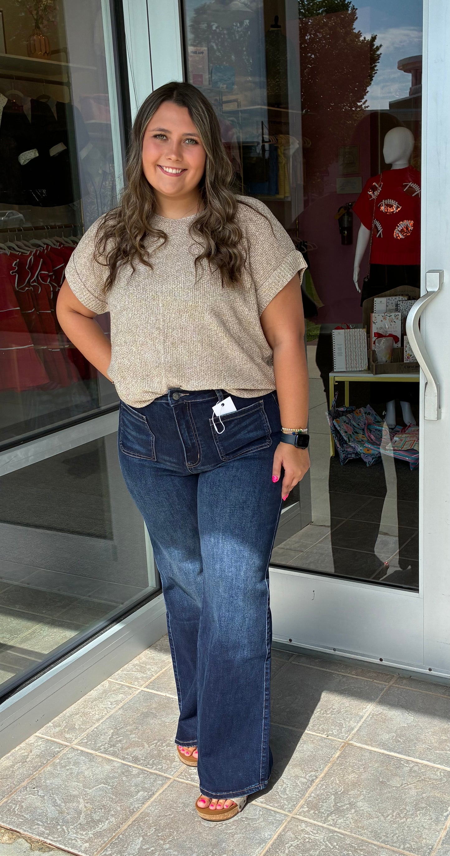 Khaki Sweater Top