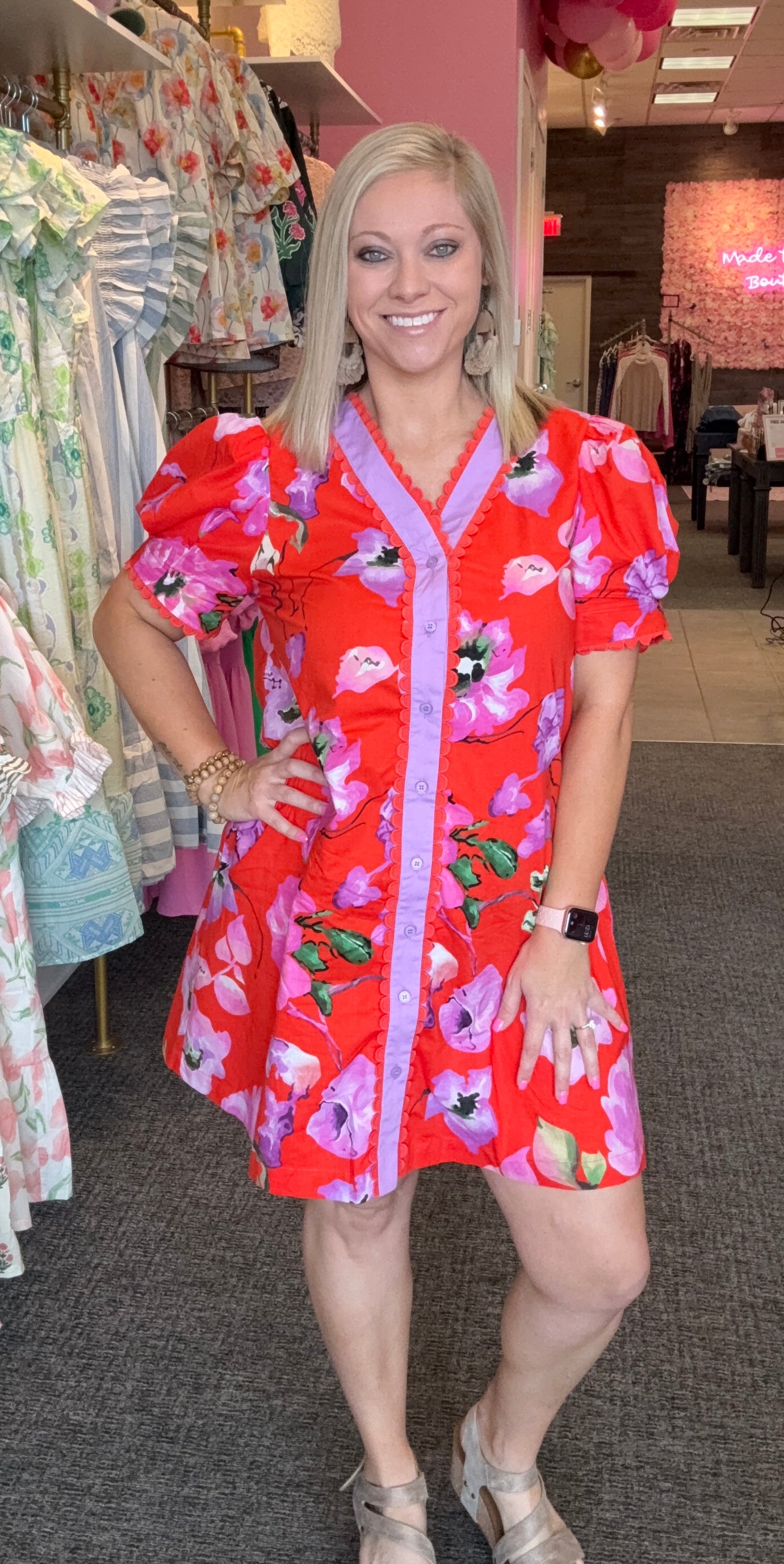 Red & Pink Button Down by Jodifl