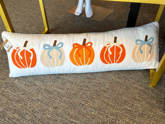 Pumpkin embroidered pillow