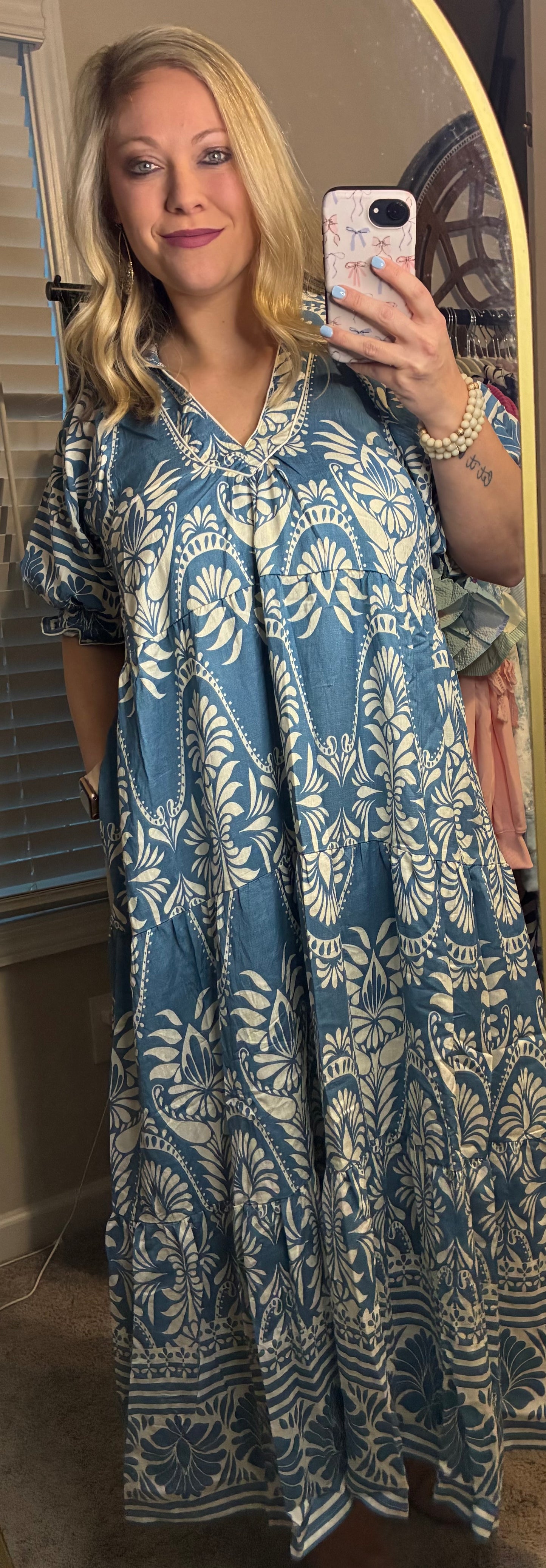 UMGEE Blue Patterned Maxi