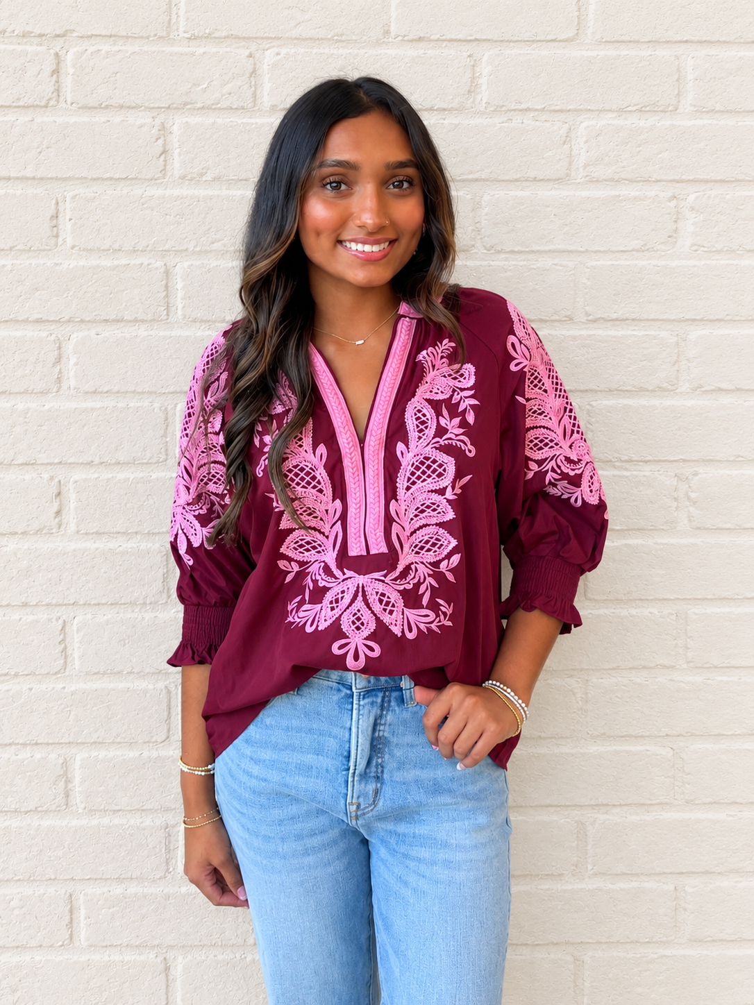 Burgundy Pink Top