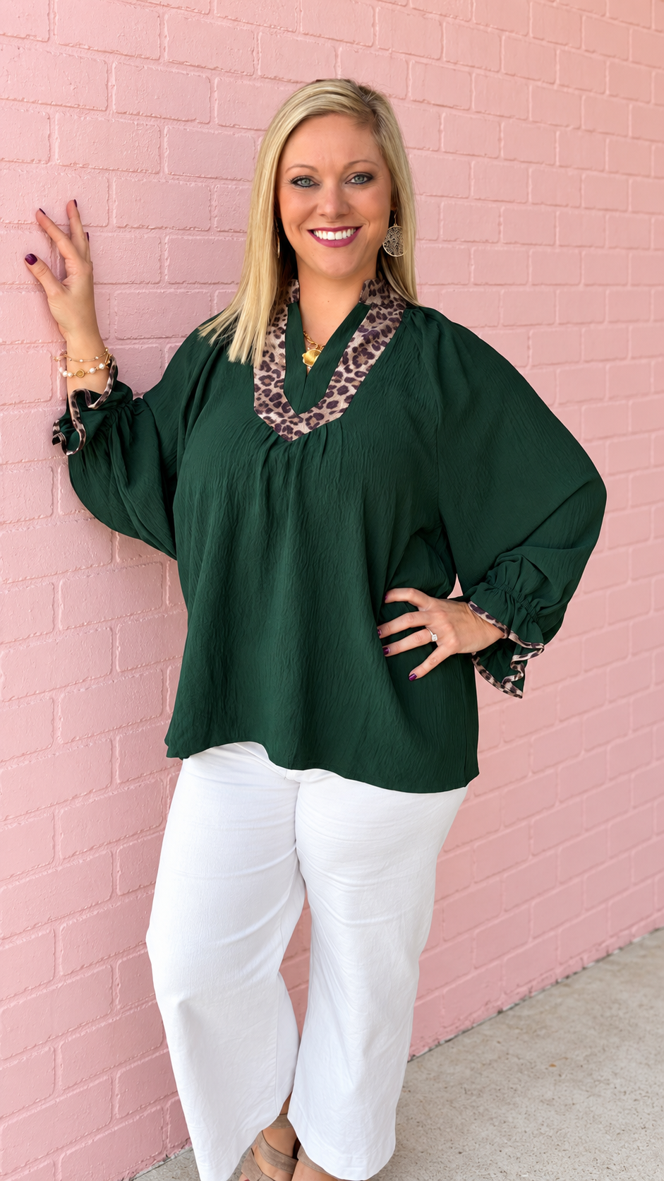 Green with Cheetah Top