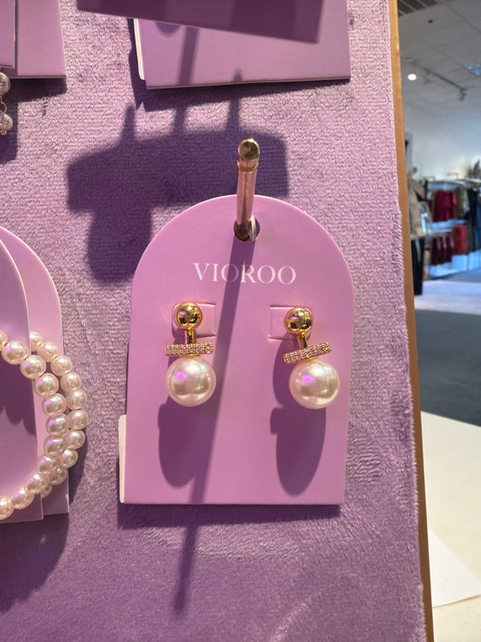 Pearl bar drop earring