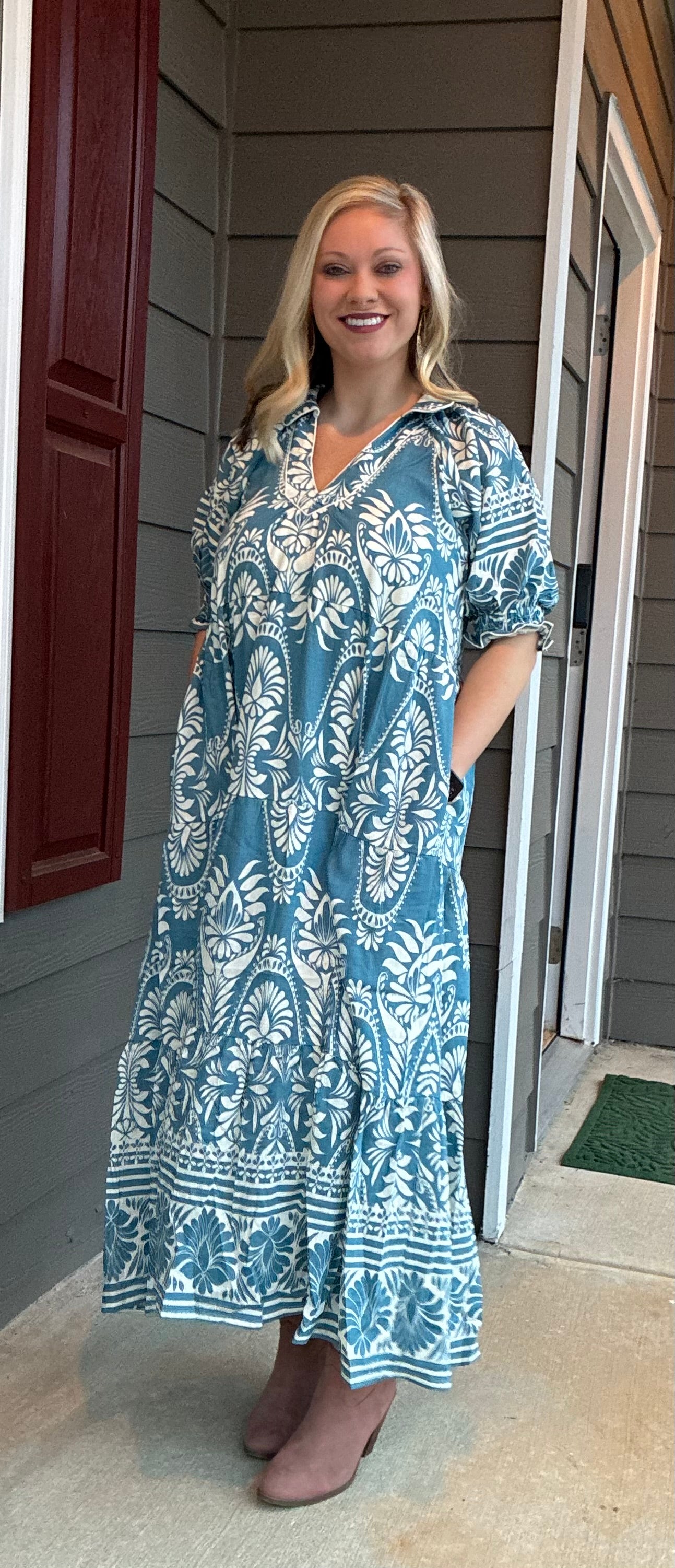 UMGEE Blue Patterned Maxi