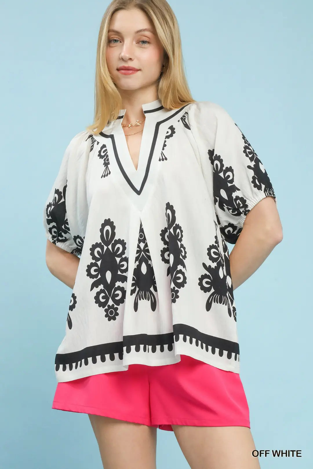 White Boho Umgee Top