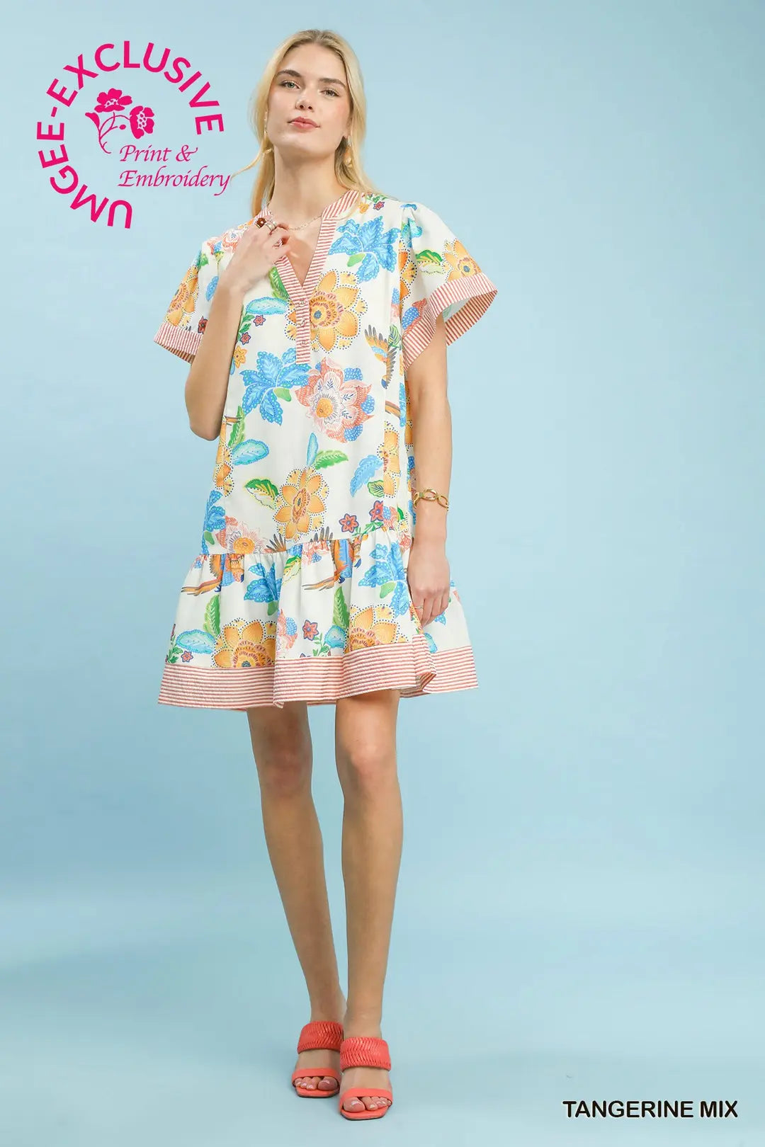 Tangerine Mix Umgee Dress