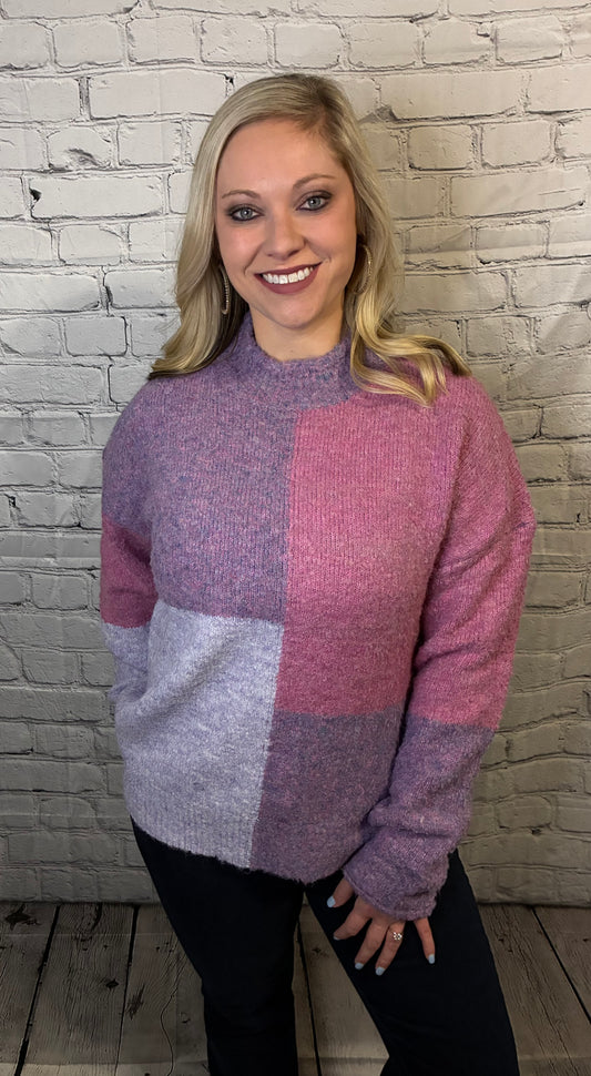 Oversized Color block Sweater