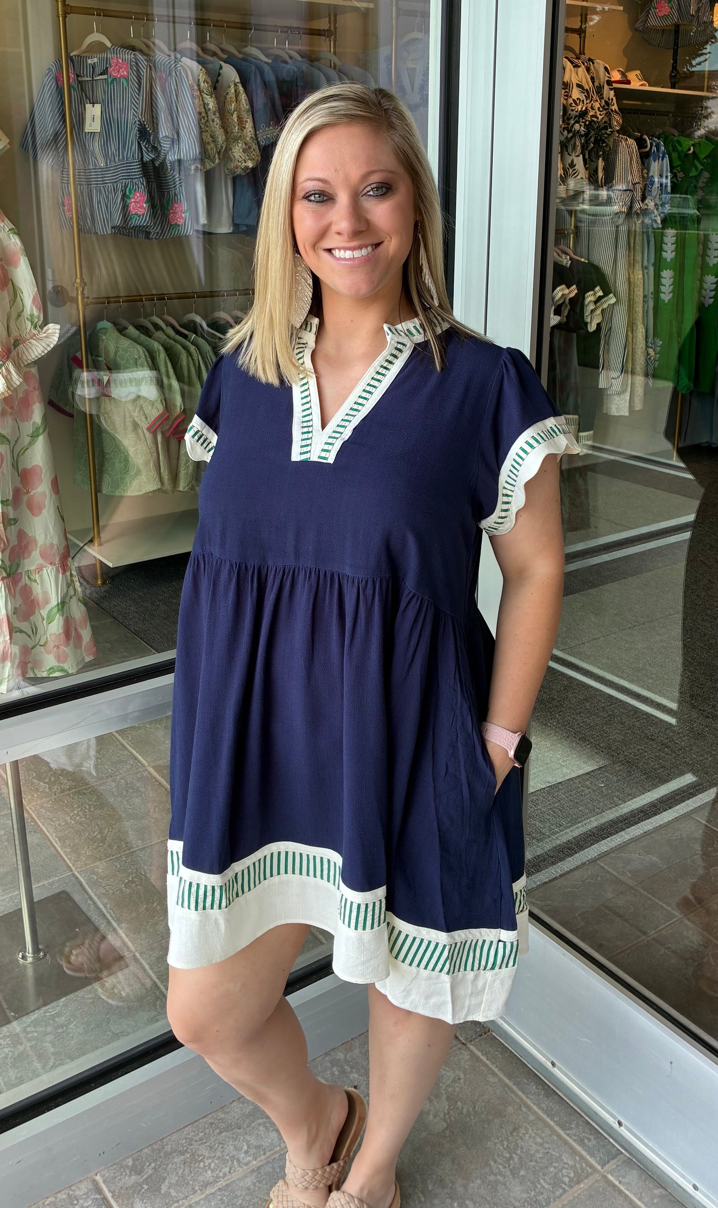 Navy striped Dress by Umgee