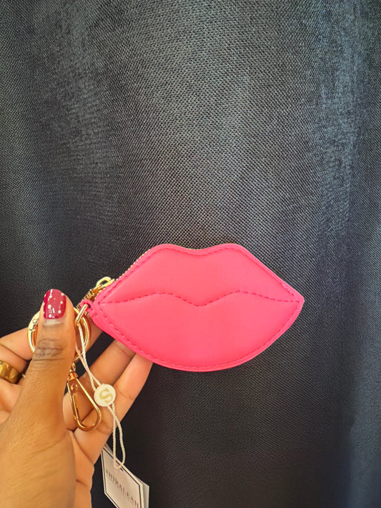 Kisses Zip Pouch Bag Charm (Pink)