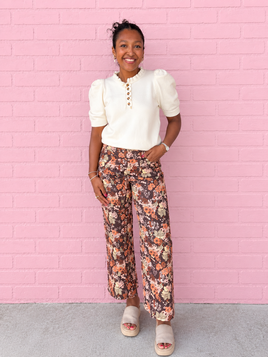 Brown Multicolor Pant