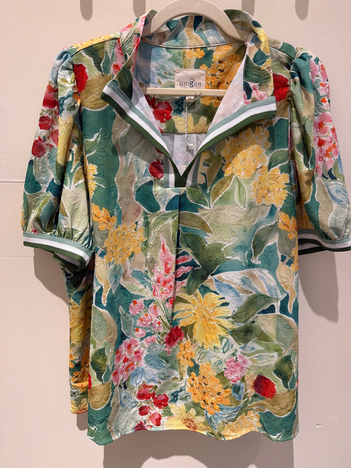 Green Mix Jaquard Top