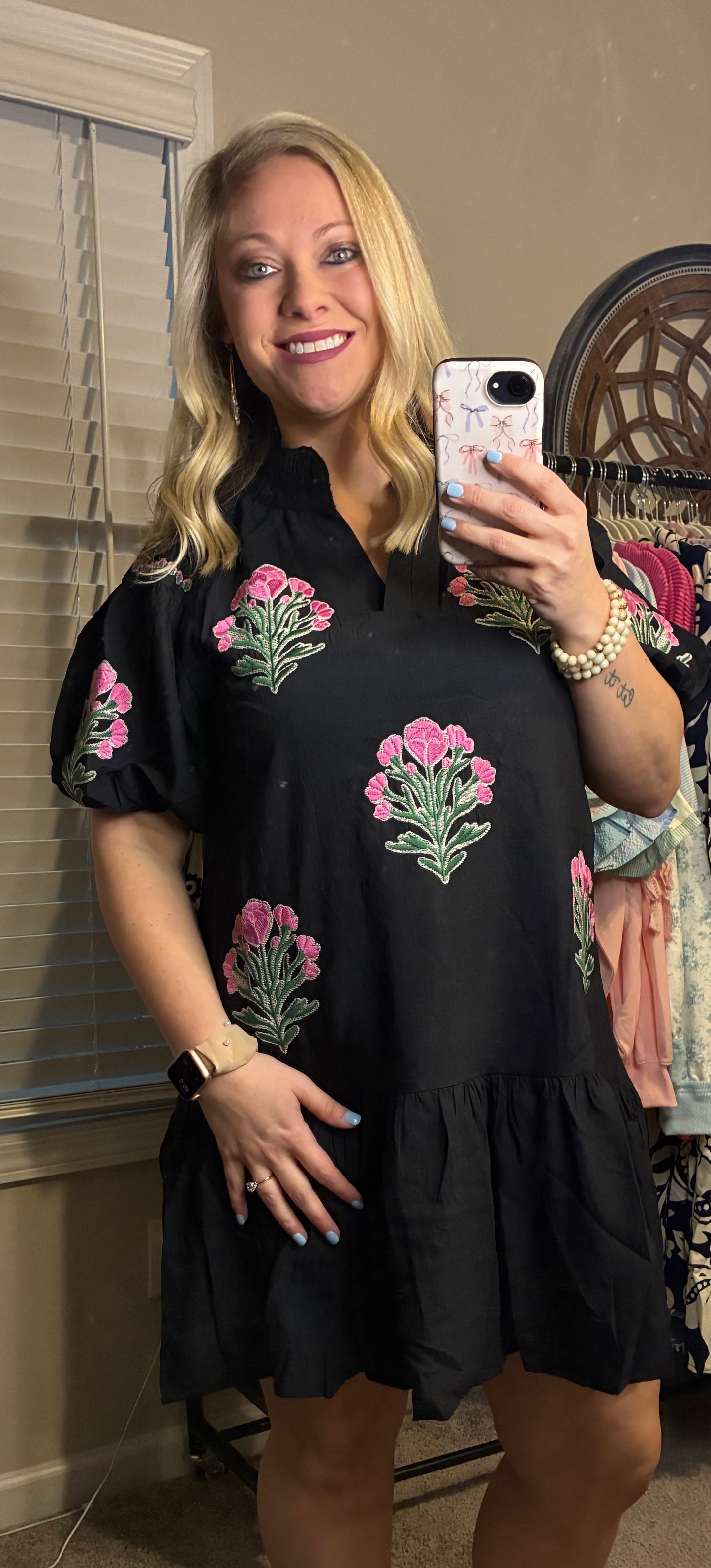 UMGEE Black Floral Bubble Dress