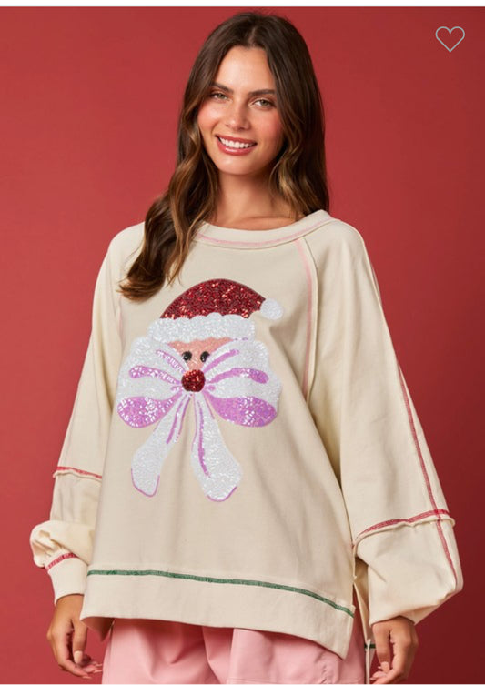 Sparkly Santa Sweatshirt