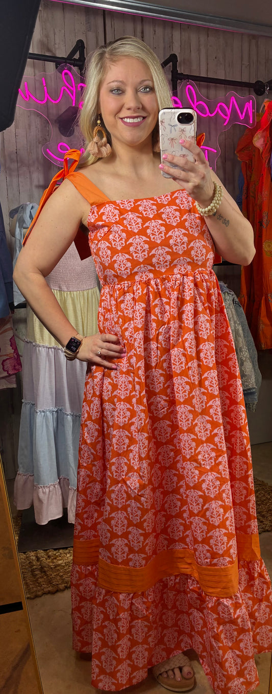 Orange & Pink Maxi with Bows