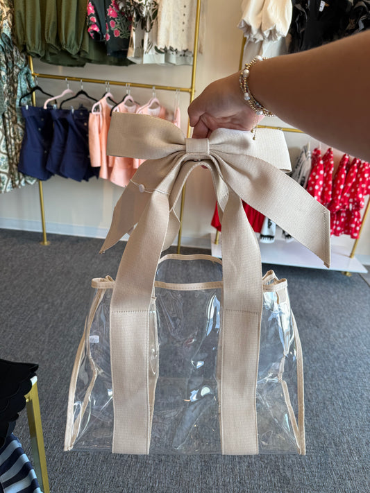 Gold Bow Clear Purse