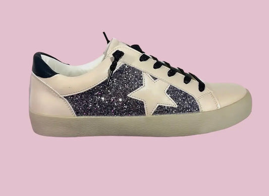 Tan Pewter Glitter Sneaker