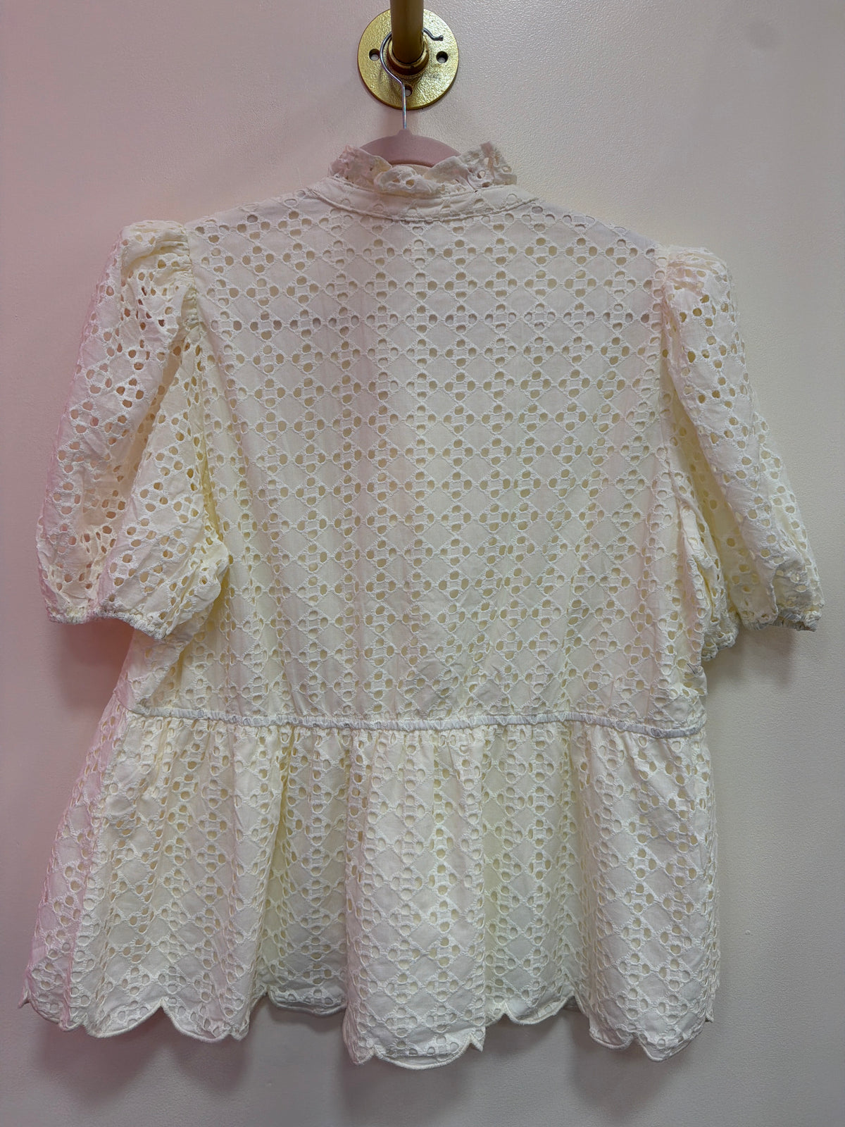 Cream Eyelet top