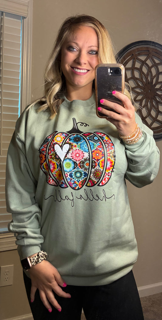 Hello Fall  Sage Sweatshirt