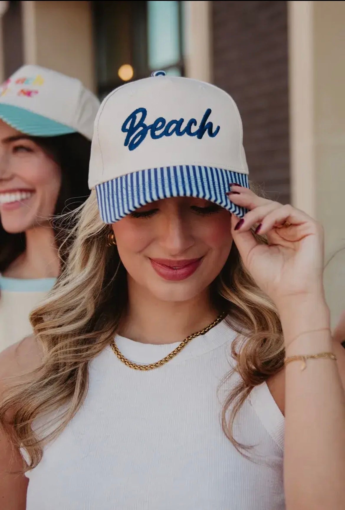 Beach- Light Blue/Navy Striped