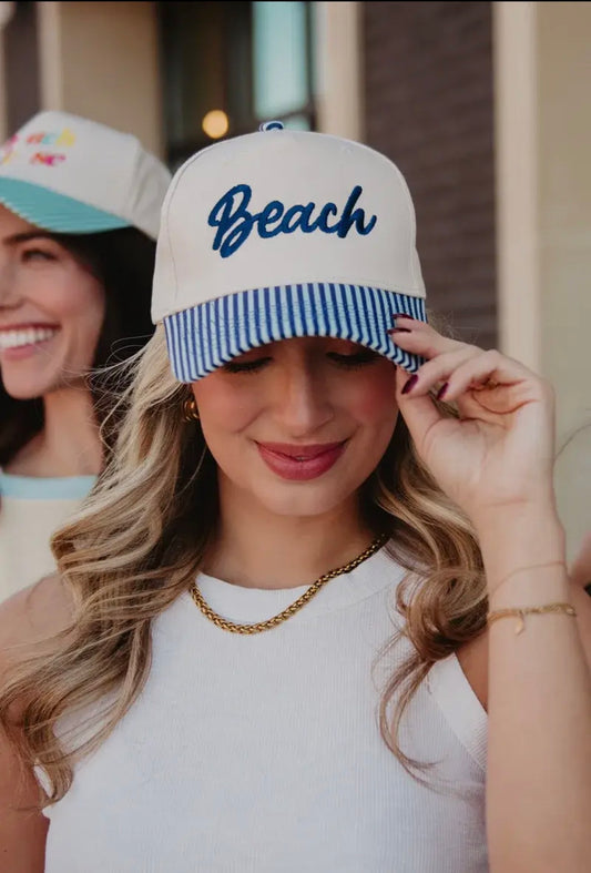Beach- Light Blue/Navy Striped