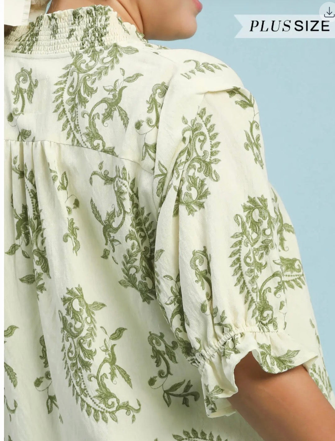 Paisley Print V-neck Blouse