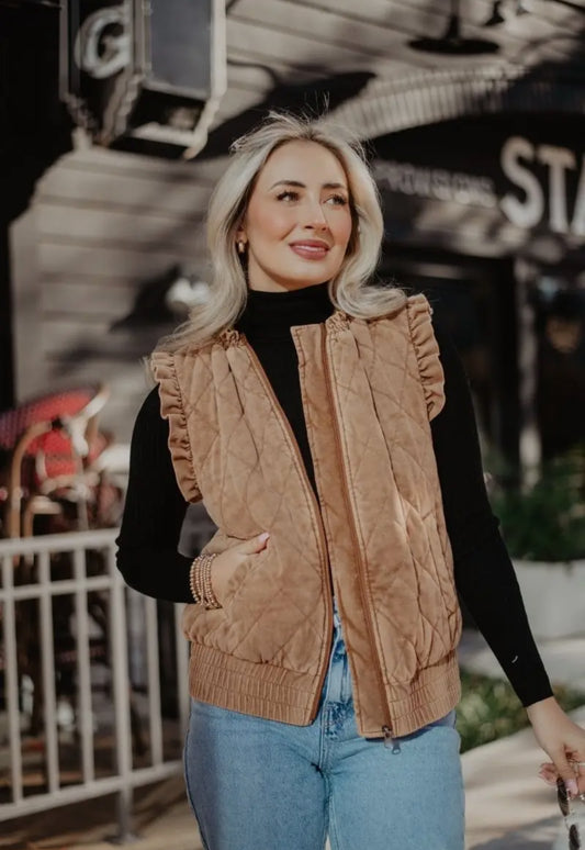 Brown Quilted Vest