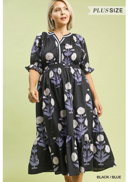 Black & Lavender Maxi